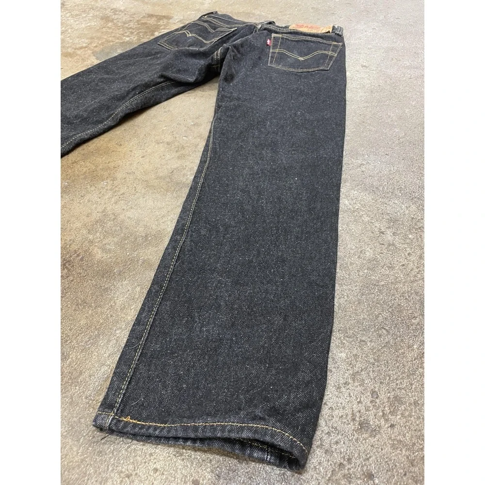 Levis 501 Jeans Mens 30x30 Dark Blue Denim Button Fly Straight Leg Shrink-to-Fit